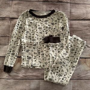 Charming Cream and Black Kids Pajama Set